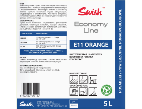 Koncentrat uniwerlany do mycia powierzchni Pomarańczowy E11 1L - 2